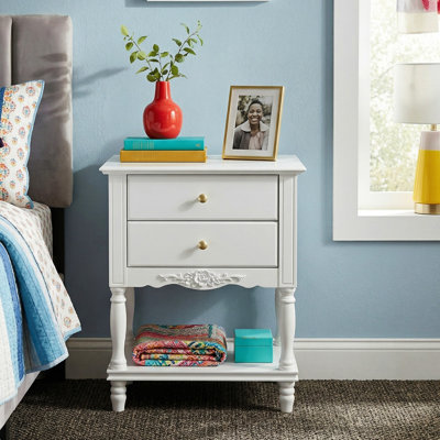 Elegent Nightstand With 2-Drawer & 1-Shelf