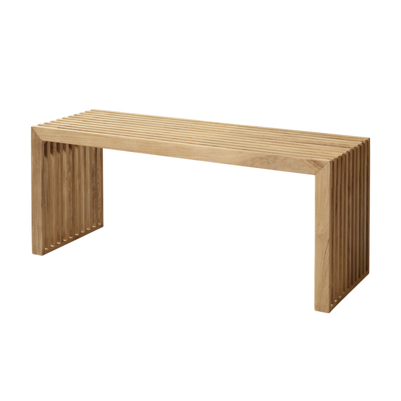Riback Solid Wood Bench, Brown, 43cm H x 104cm W x 35cm D
