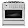 Cosmo 36 in. Nebula Collection 3.8 cu. ft. Gas Range, 5 Burners, Rapid Convection Oven, Smooth Grip Handle in Stainless Steel