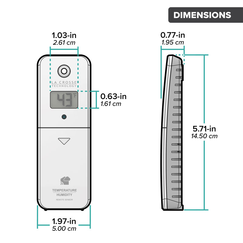 Système d'alerte et de surveillance Wi-Fi Temp Tracker de La Crosse Technology, X100-TH-01, X100-TH-01