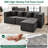 Cloud Modular Sectional Couch, L-Shaped Sectional with Boneless Design, Modern Minimalist Upholstered Couches Deep Seat Sleeper Sofa with Ottoman & Pillows-523030440