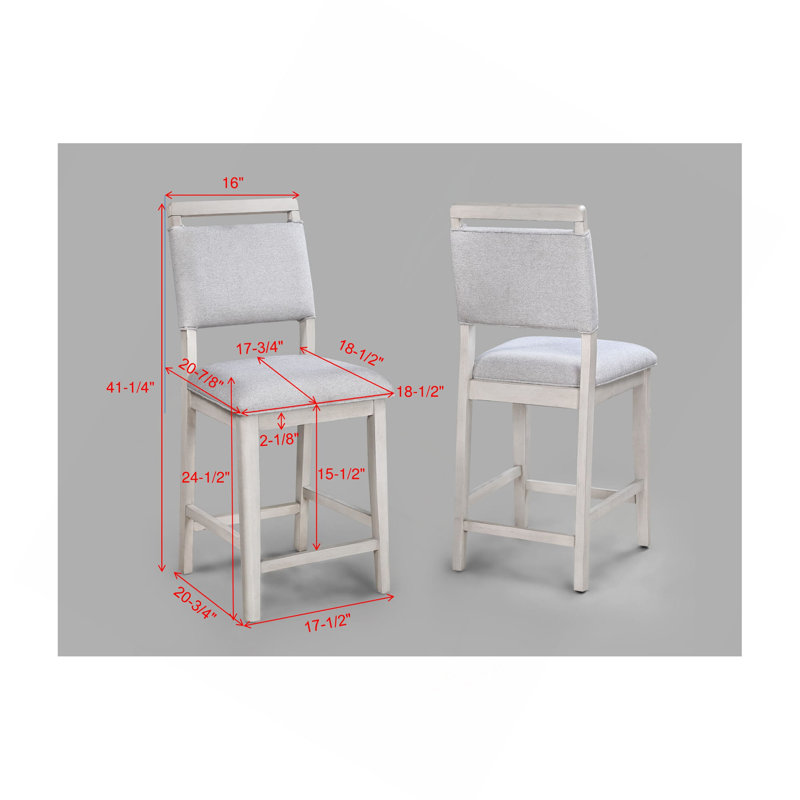 Mobilier de salle à manger en bois massif de 2 po avec revêtement gris clair et gris