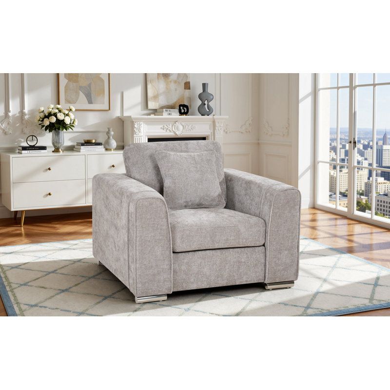 Upholstered Armchair, Grey