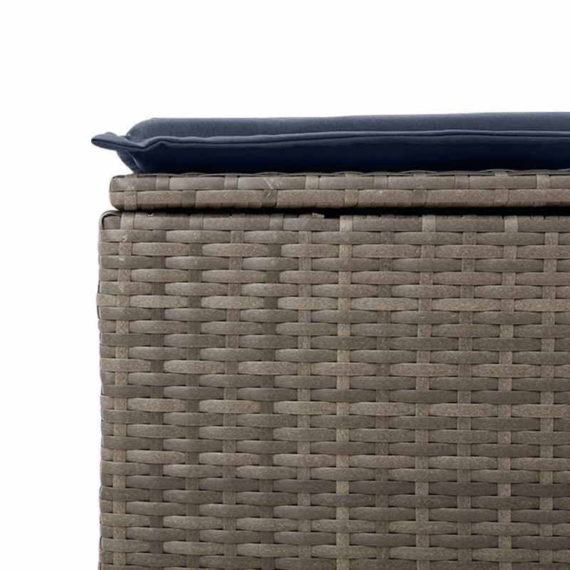 6 Piece Garden Sofa Set With Cushions Grey Poly Rattan Acacia