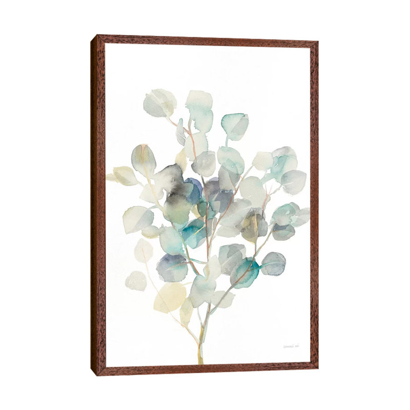 Eucalyptus III White by Danhui Nai - Print on Canvas, 152.5 cm H x 101.5 cm W, Classic Brown Wood Framed