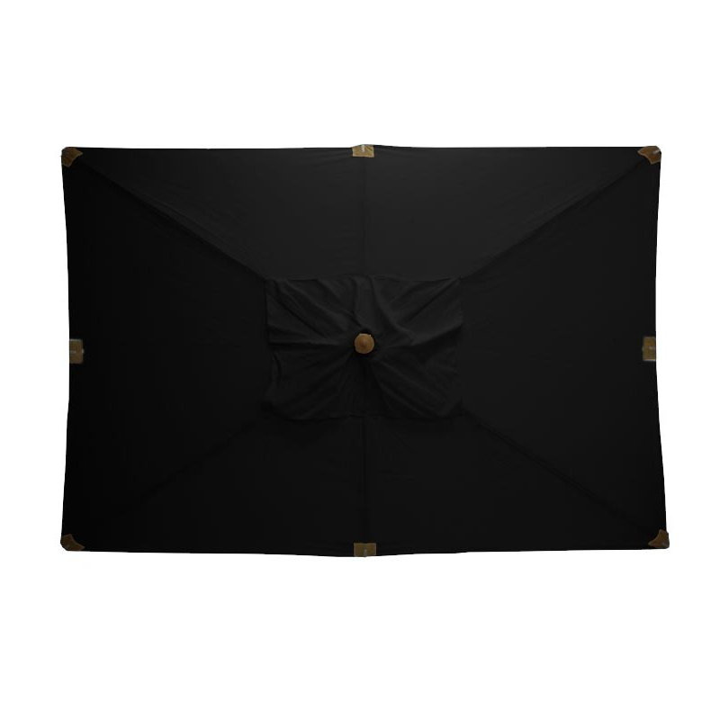 Belle 118.11cm Rectangular Market Parasol, 272cm H x 300cm W x 200cm D, Black