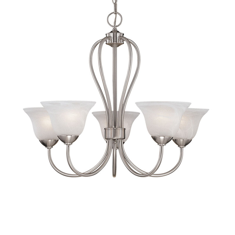 Lustre classique/traditionnel ombré 5 lumières Main Street, Nickel satiné