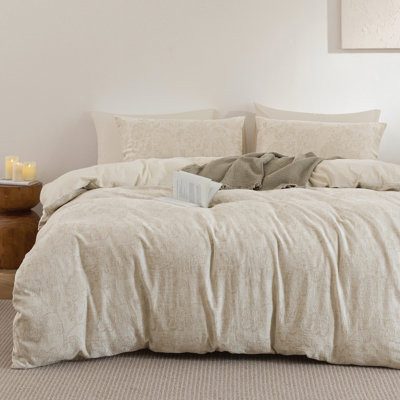 Cotton & Linen Jacquard Textured Duvet Cover Set