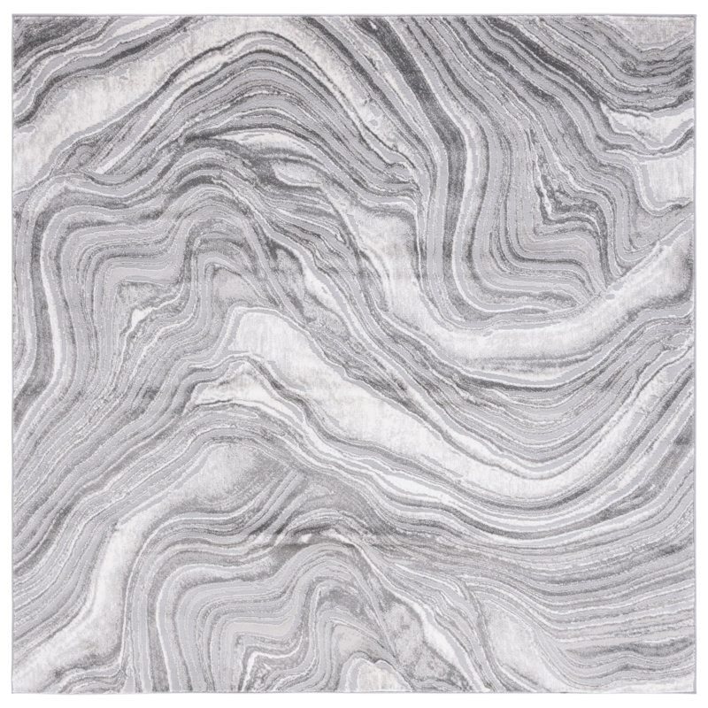 Meadow 500 Performance Abstract Rug, Square 6'7"