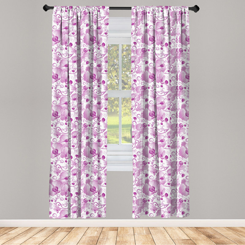 Paire de rideaux semi-transparents avec passe-tringle Orchid, 28 po x 95 po