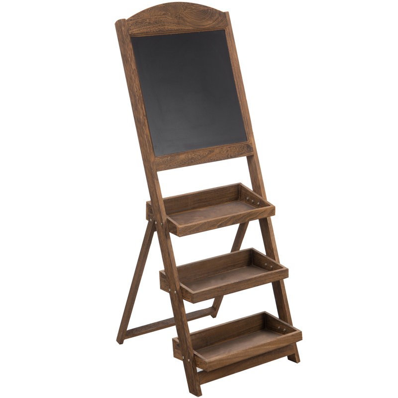 3-Tier Shlef Free Standing Wood Chalkboard