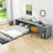 Khailee Queen Size Wood Murphy Bed with Desk and Shelves-1237561198
