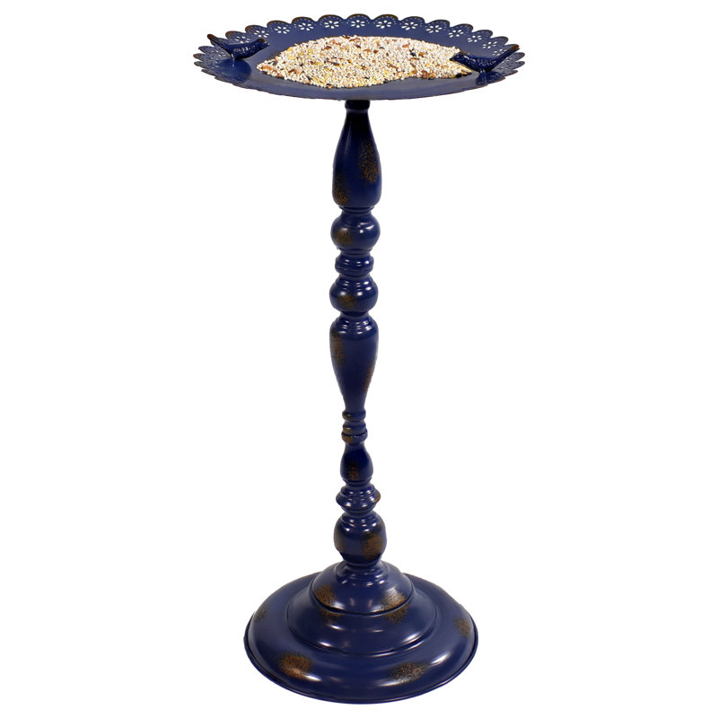 Baignoire pour oiseaux autoportante en métal Sibbele Feathered Friends, bleu