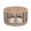 Patio Coffee Table Set With Round Wood Top,Rattan rope-66112486