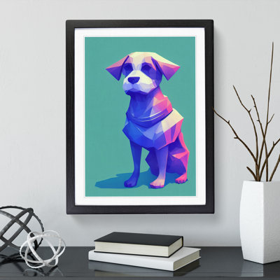 Sitting Dog No.1 Abstract - Framed Print