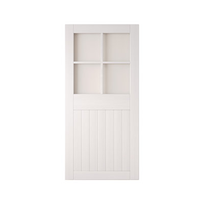 Porte de grange coulissante en bois massif non assemblé 26 po x 84 po