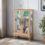 Présentoir de rangement illuminé en MDF + verre de style rétro pour la maison et le bureau