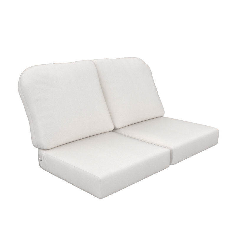 Amala Sunbrella® Indoor/Outdoor Loveseat Cushion, Canvas Natural Sunbrella® Canvas