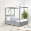 Lit à baldaquin double avec lit gigogne simple-1793015422