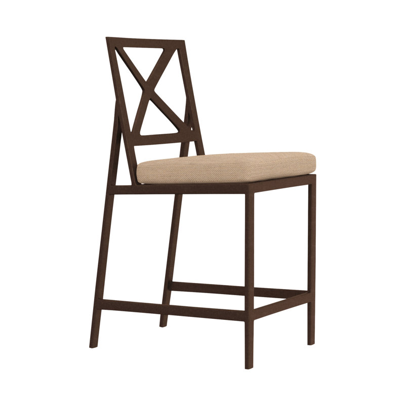 Marin Outdoor Bar Stool, Copper Creek, Flagship Stone Sunbrella®, 28"