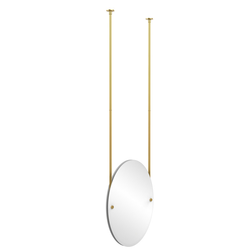 Gober Metal Wall Mirror, Polished Brass