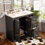 Ensemble de meuble-lavabo 36 po avec lavabo en céramique, meuble de rangement pour salle de bain avec cadre en bois massif, ensemble de meuble-lavabo autoportant avec 3 tiroirs et portes à fermeture douce-647701543