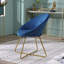 Chaise d'appoint rembourrée en tissu de velours avec base ton sur ton-422889779