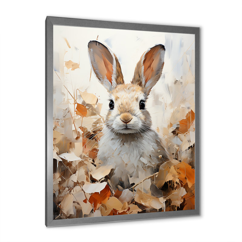 Impression sur toile Bunnys Curious Foliage Charm, H 32 po x l 24 po x P 1 po, Cadre photo argenté