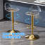 Tabouret de bar réglable réglable - Ensemble de 2 tabourets de bar en acrylique avec accents argentés, chaise moderne pour la maison ou le bar-1790871321
