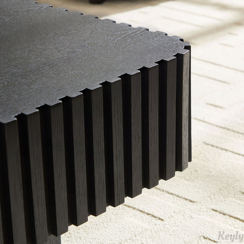 Table basse cylindrique 35,43 pouces Handcraft, Noir