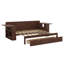 Lit de jour avec bureau amovible, tiroirs de rangement et table d'appoint hydraulique-256685927
