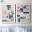 Modern Geo - ensemble de 2 peintures sur toile encadrées-742107975-742107992