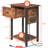 Nightstand With Charging Station, Side Table End Table With Large Drawer And Storage Shelf,(Brown)