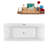 71" Streamline Freestanding Soaking Acrylic Bathtub With Drain and Bamboo Tray-74035733
