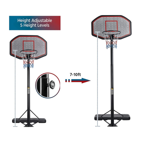 Height Adjustable 143 Outdoor Basketball Hoop Yaheetech