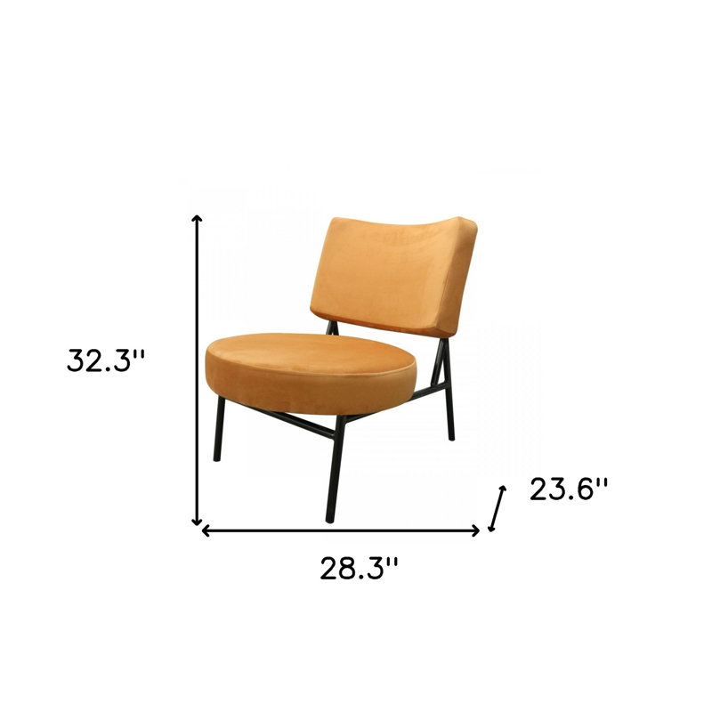 Fauteuil demi-tonneau en velours 28,3 po