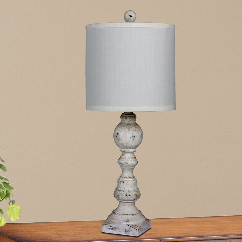 Lampe de table 26 po Mathieu, blanc, blanc