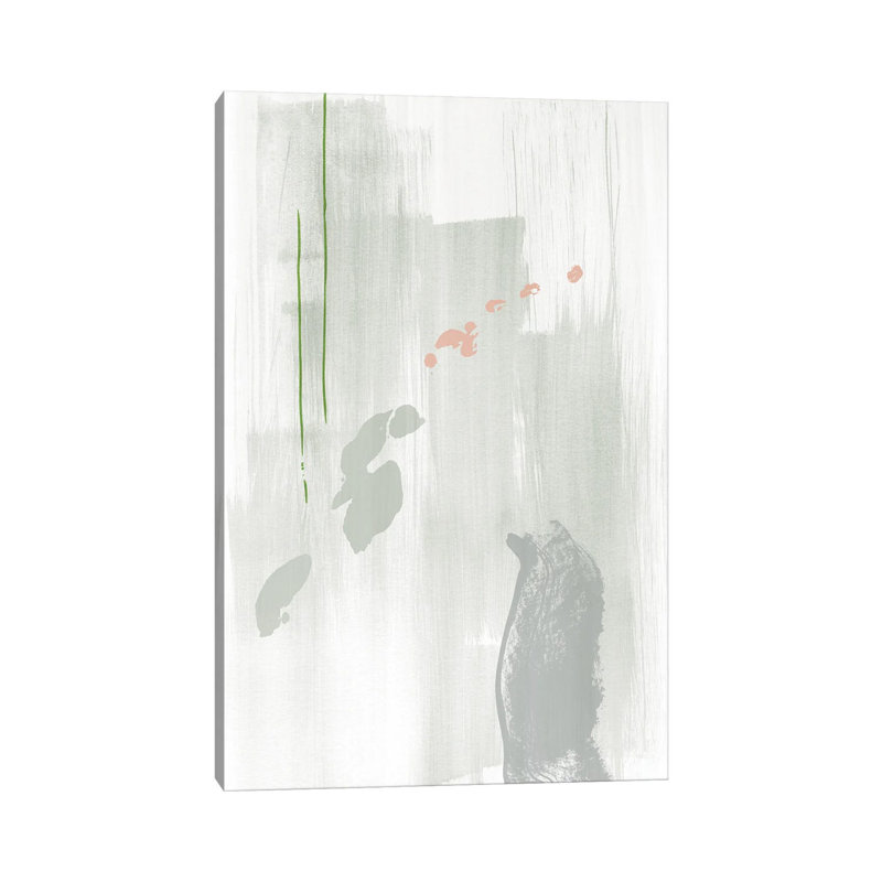 Light Grey Abstract Painting 1 Piece Wrapped Canvas Wall Art, 101.6cm H x 66.04cm W x 1.9cm D