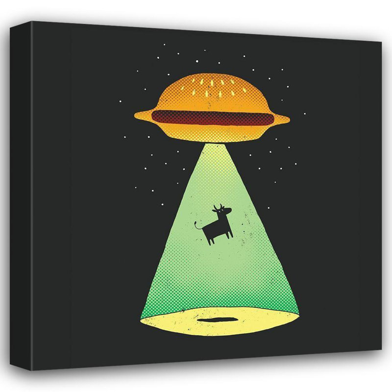 Art sur toile tendue par Winston Porter Buxton, Michael, Burger Abduction, H 20 po x l 20 po