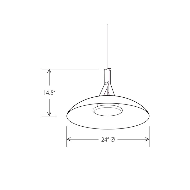 Volo 24" LED Pendant, Blanc, 3000K