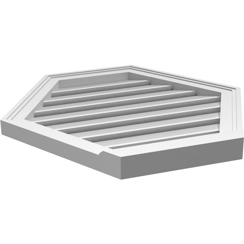Évent horizontal fonctionnel à pignon en uréthane à surface horizontale Signature, 26" H x 26" W x 2" D