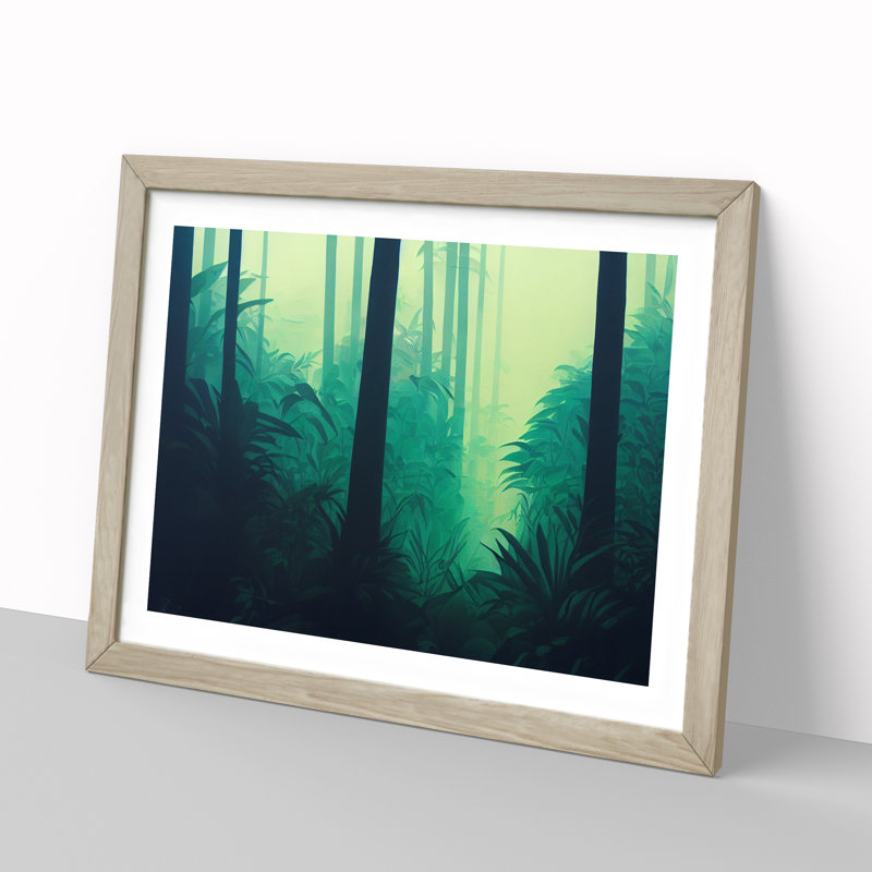 Deep in the Jungle Vol.1 - Framed Print, 25cm H x 34cm W x 2cm D, Oak