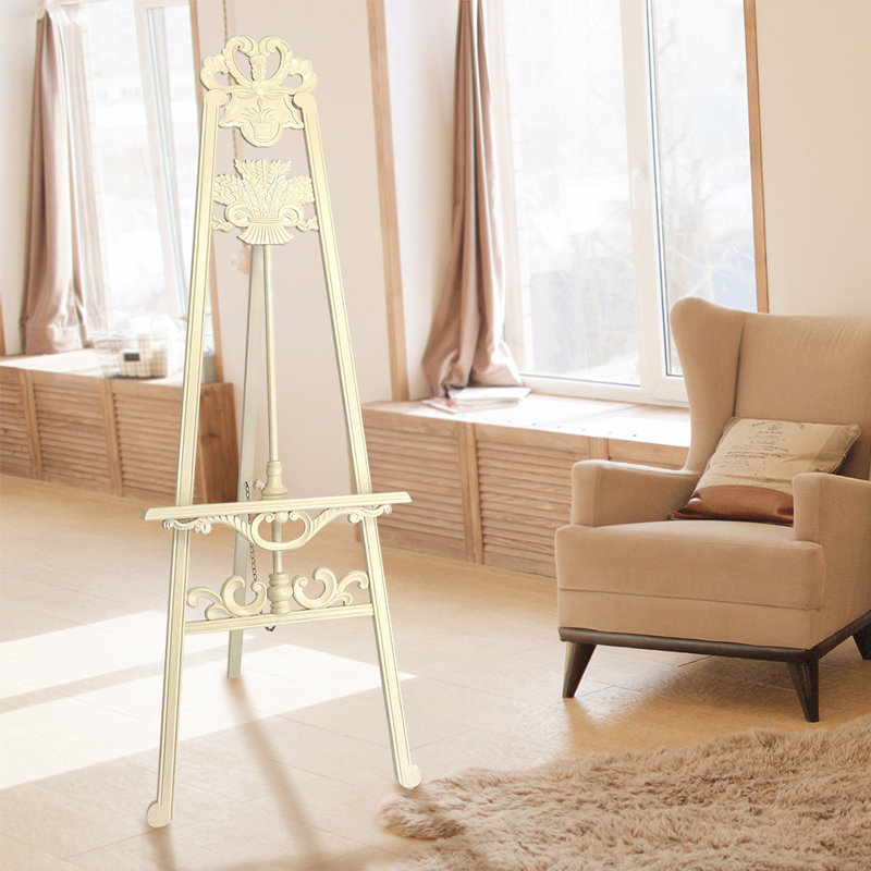 Antique White Decorative Solid Wood Tripod Easel