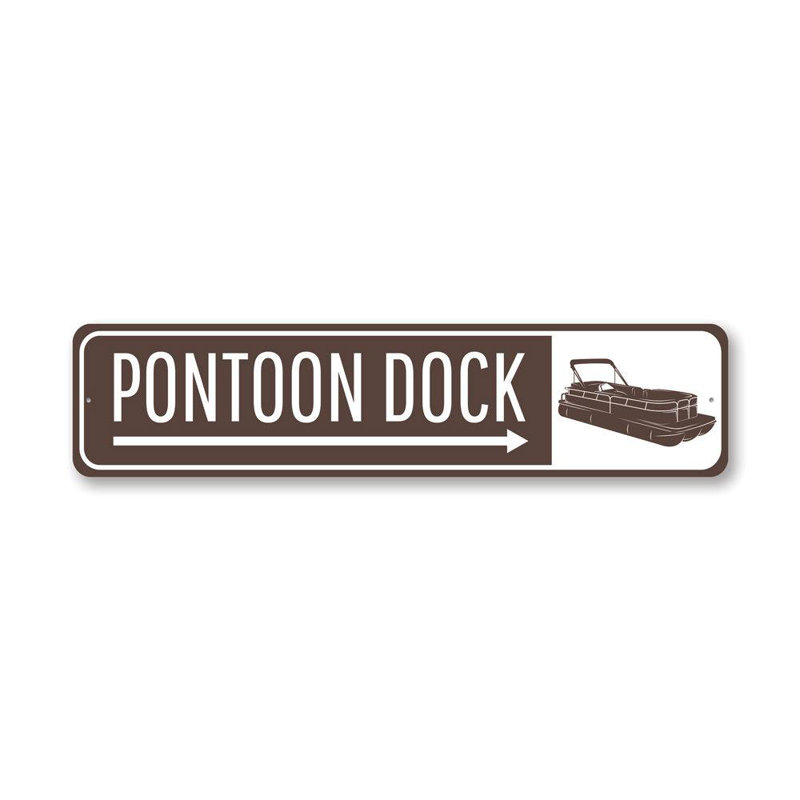 Enseigne ponton en aluminium, H 4 po x l 18 po x P 0,04 po