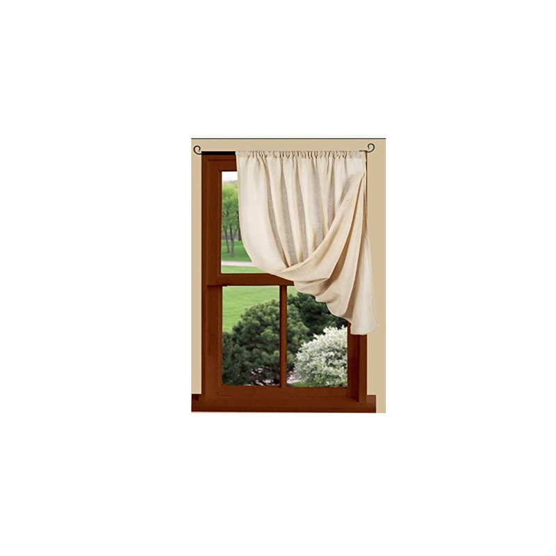 Estanislao Cotton Room Curtain Single Panel, 40" W x 45" L, Cream