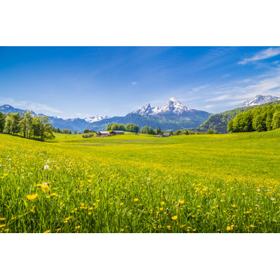 Alps With Green Meadows - Wrapped Canvas Print
