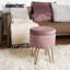 Velvet Storage Upholstered Accent Stool-480798956