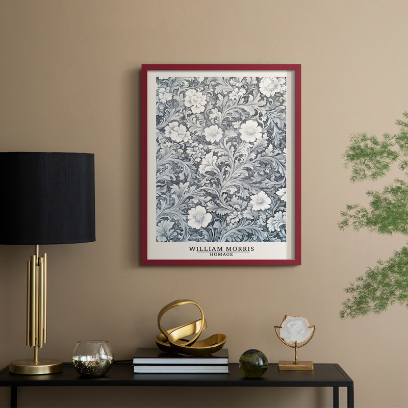 Imprimé encadré - Bois massif, 15" H x 12" W, Rouge
