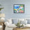 Cadre flottant Vibrant House On The Beach, design par Ramona Murdock