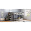 Lit double superposé au-dessus gris avec rangement pratique, structure en bois massif, idéal pour l'organisation de la chambre à coucher et le style 4 tiroirs et 3 tablettes, pin fonctionnel-1025604626-1025604624